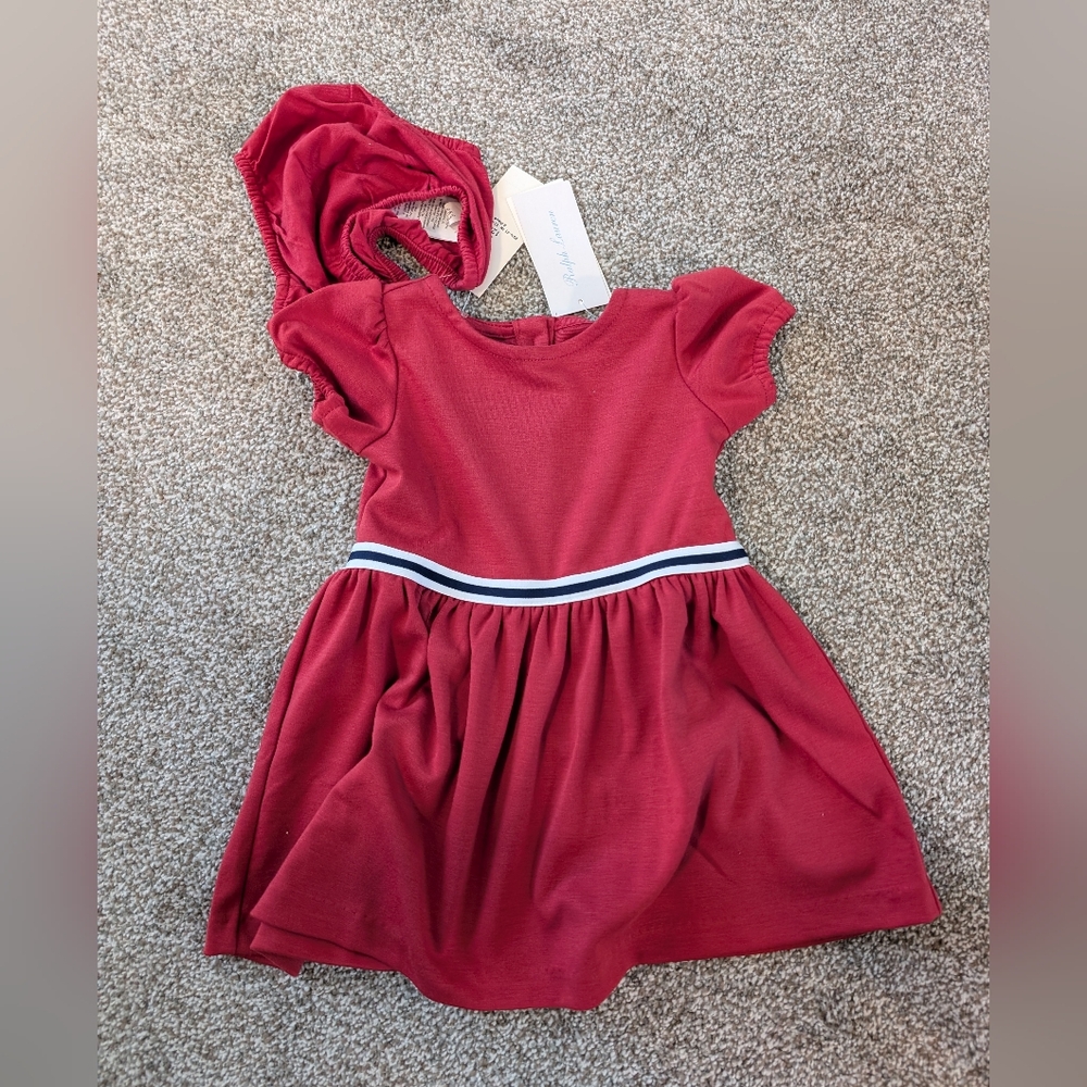 Ralph Lauren Red Dress And Underwear Set 12 Months